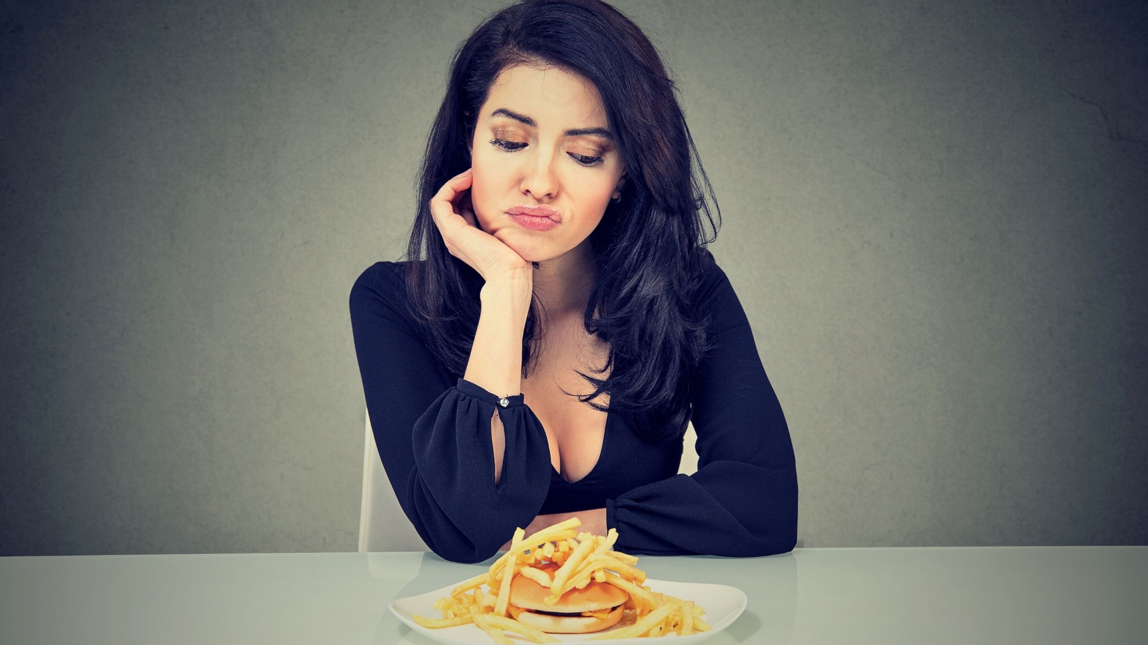 Food cravings has a dark haired women wanting French fries