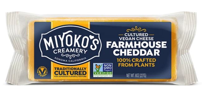 Miyoko's cultured vegan cheddar cheese block